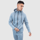 Signature Zip Hoodie Stone  Blue